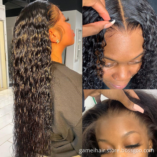 Wholesale Deep Wave Hd Full Lace Front Wig Baby Hair.   Cheap Raw Brazilian Virgin Human Hair Glueless Lace Frontal Closure Wig